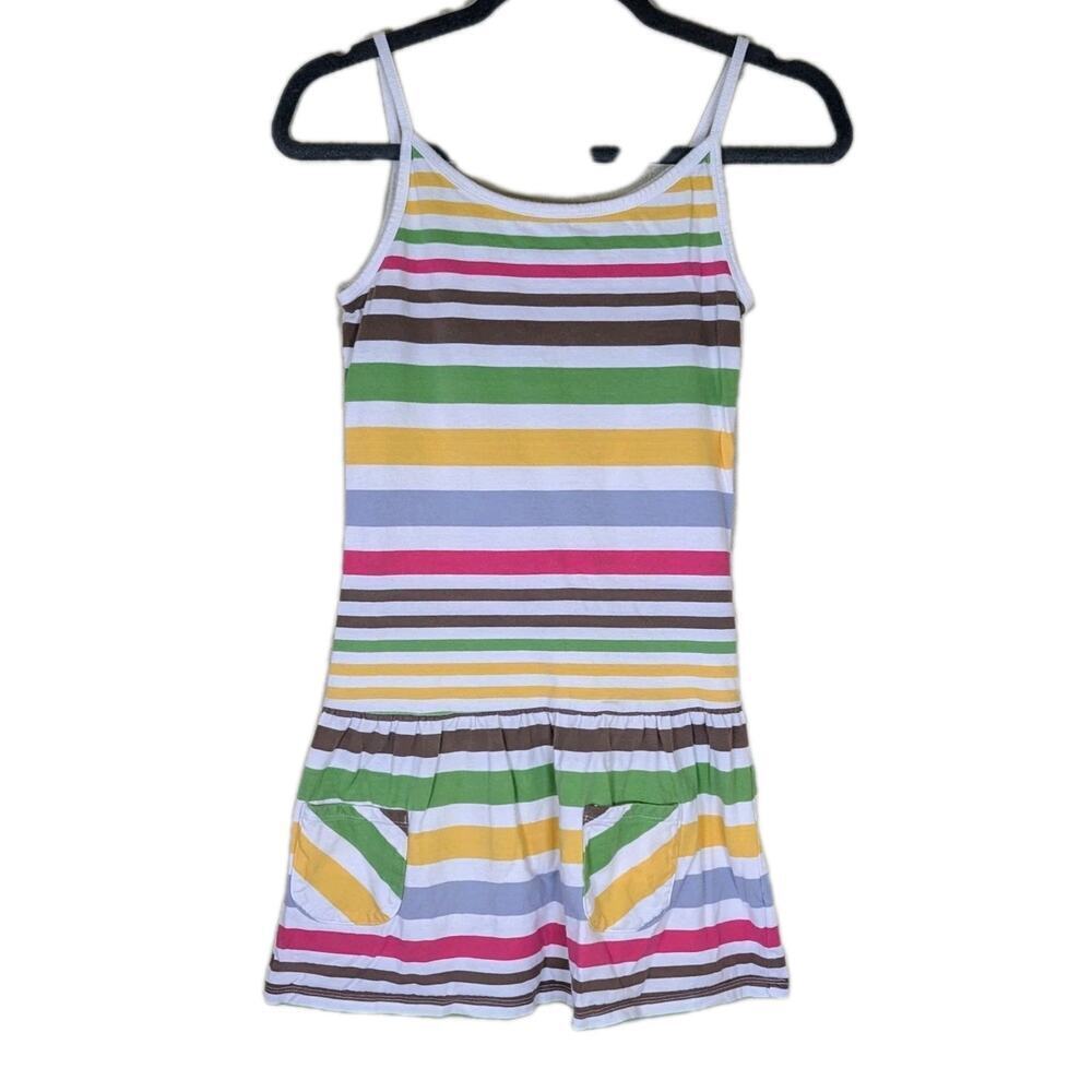 Old Navy Girls Multicolor Striped Sleeveless Knee Length Dress - Pockets Size XL